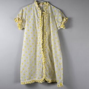 Vintage Her Majesty Polka Dot Tie Front Robe House Coat Girls Size 12 Pajamas
